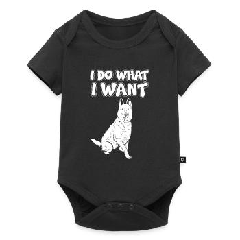 Je m’en fous chien - Body à manches courtes Premium Bébé - noir - Devant