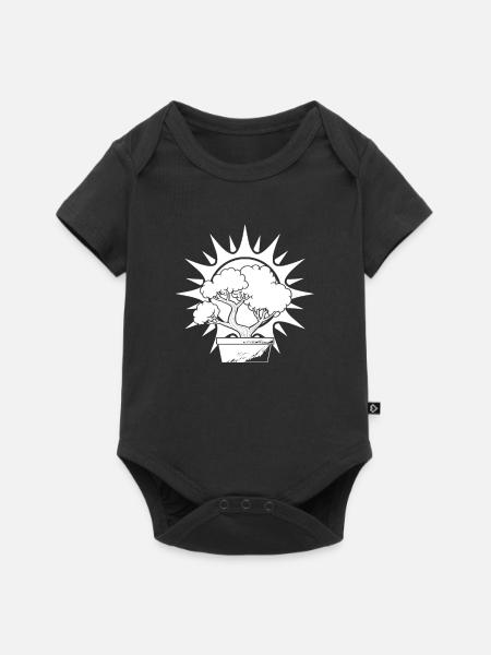 Bonsai Baum Sonne - Baby Premium Kurzarmbody - Schwarz