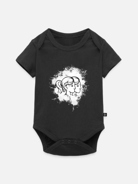 Sternzeichen Zwillinge Symbol - Baby Premium Kurzarmbody - Schwarz