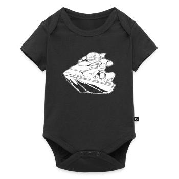 Jet Ski Hai - Baby Premium Kurzarmbody - Schwarz - Vorne