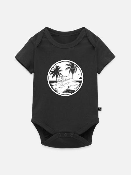 Jet Ski Palme - Baby Premium Kurzarmbody - Schwarz