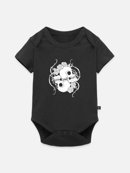 Gothic Schädel - Baby Premium Kurzarmbody - Schwarz