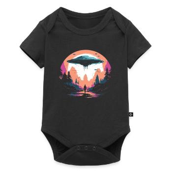 Alien Außerirdischer - Baby Premium Kurzarmbody - Schwarz - Vorne