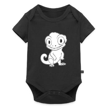 Chameleon Chamäleon Lächeln - Baby Premium Kurzarmbody - Schwarz - Vorne