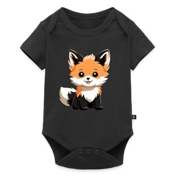 Renard mignon - Body à manches courtes Premium Bébé - noir - Devant