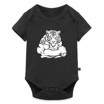 Tiger biceps tattoo - Baby Premium short-sleeve bodysuit - black - Front