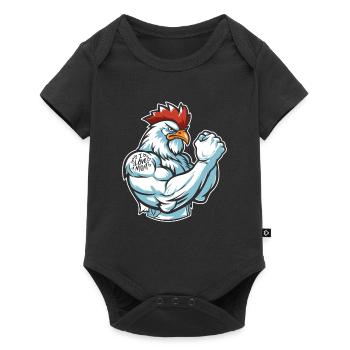 Chicken Hen Biceps Tattoo I Love Mom - Baby Premium short-sleeve bodysuit - black - Front