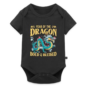 Année du Dragon 2024 - Body à manches courtes Premium Bébé - noir - Devant