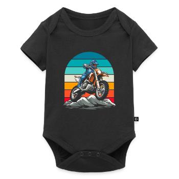 Mx Motocross Dirt Bike - Baby Premium Kurzarmbody - Schwarz - Vorne