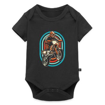 Mx Motocross Dirt Bike - Baby Premium Kurzarmbody - Schwarz - Vorne