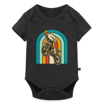 Mx Motocross Dirt Bike - Baby Premium Kurzarmbody - Schwarz - Vorne
