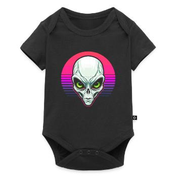 Alien Außerirdischer - Baby Premium Kurzarmbody - Schwarz - Vorne