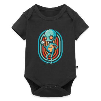 Alien Außerirdischer - Baby Premium Kurzarmbody - Schwarz - Vorne