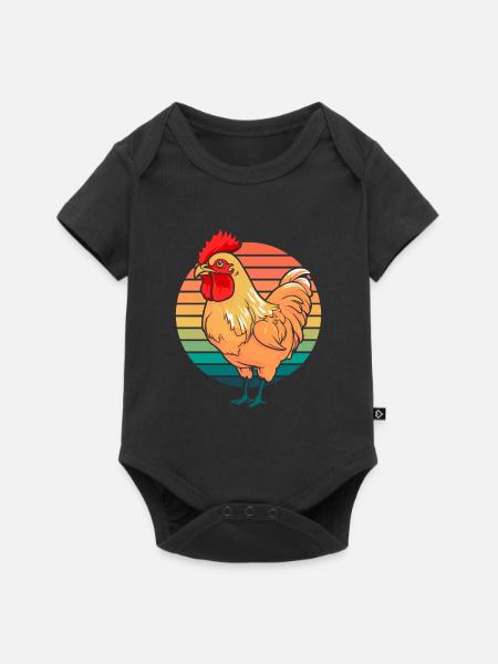 Huhn Henne - Baby Premium Kurzarmbody - Schwarz