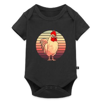 Poule de poulet - Body à manches courtes Premium Bébé - noir - Devant