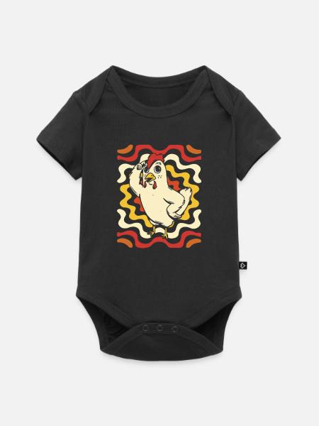 Huhn Henne - Baby Premium Kurzarmbody - Schwarz