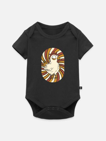 Huhn Henne - Baby Premium Kurzarmbody - Schwarz