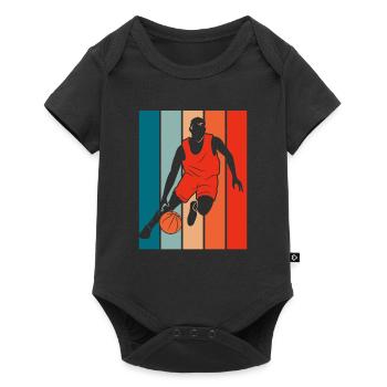 Joueur de basket-ball - Body à manches courtes Premium Bébé - noir - Devant