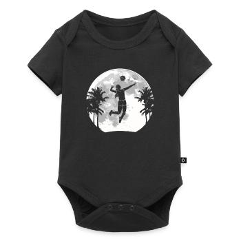 Volleyball Volleyballer Mond - Baby Premium Kurzarmbody - Schwarz - Vorne