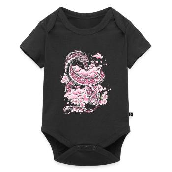Année du Dragon 2024 Dragon en fleurs de cerisier - Body à manches courtes Premium Bébé - noir - Devant