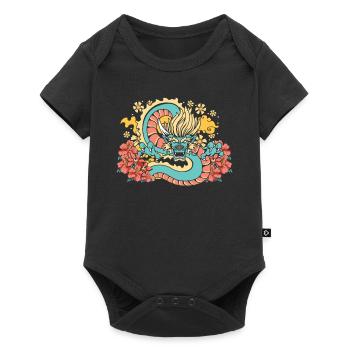 Fleurs de l’année du Dragon 2024 - Body à manches courtes Premium Bébé - noir - Devant