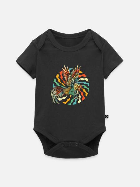 Huhn Henne - Baby Premium Kurzarmbody - Schwarz