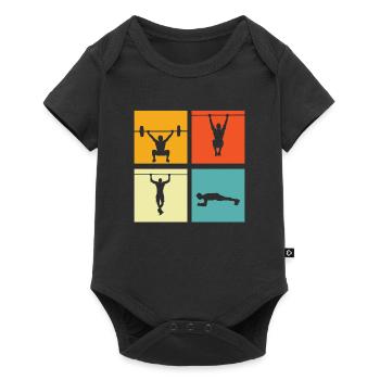 Fitness - Baby Premium Kurzarmbody - Schwarz - Vorne