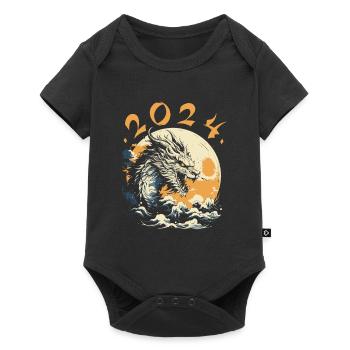 Année du Dragon 2024 - Body à manches courtes Premium Bébé - noir - Devant
