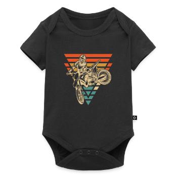 Mx Motocross Dirt Bike - Baby Premium Kurzarmbody - Schwarz - Vorne