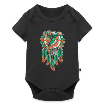 Hummingbird Dreamcatcher Bird - Baby Premium short-sleeve bodysuit - black - Front