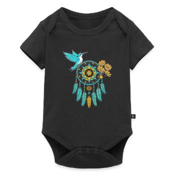 Hummingbird Dreamcatcher Bird - Baby Premium short-sleeve bodysuit - black - Front