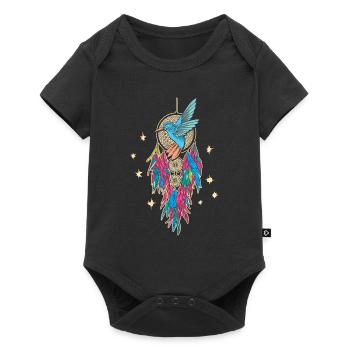 Hummingbird Dreamcatcher Bird - Baby Premium short-sleeve bodysuit - black - Front