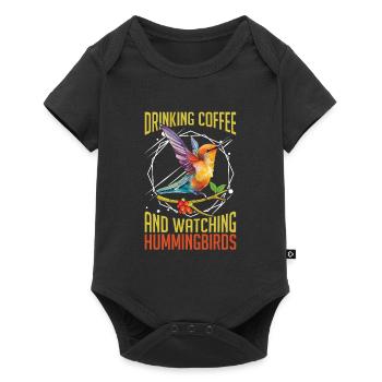 Hummingbird Coffee Bird - Baby Premium short-sleeve bodysuit - black - Front