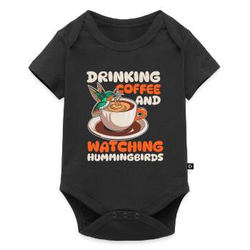 Hummingbird Coffee Bird - Baby Premium short-sleeve bodysuit - black - Front