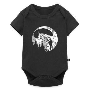 Paragleiter Paragleiten Mond - Baby Premium Kurzarmbody - Schwarz - Vorne