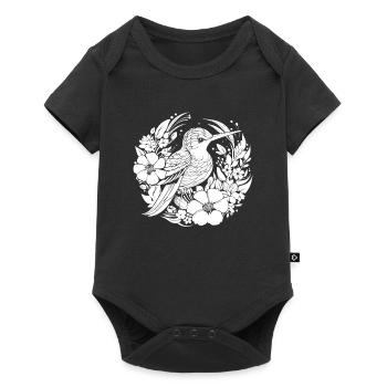 Colibri Floral Line Art - Body à manches courtes Premium Bébé - noir - Devant