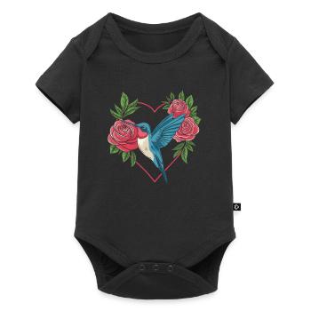 Colibri Coeur Amour Oiseau - Body à manches courtes Premium Bébé - noir - Devant