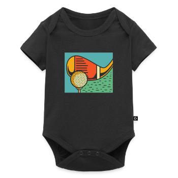 Golf Golfer Golfen - Baby Premium Kurzarmbody - Schwarz - Vorne