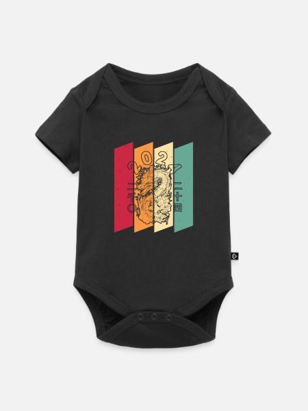 Jahr Des Drachen 2024 - Baby Premium Kurzarmbody - Schwarz