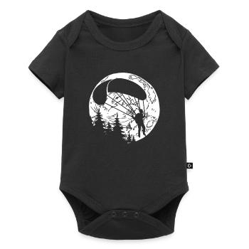 Paragleiter Paragleiten Mond - Baby Premium Kurzarmbody - Schwarz - Vorne