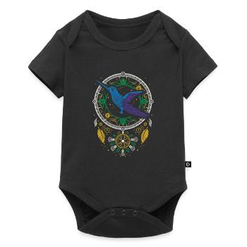 Hummingbird Dreamcatcher Bird - Baby Premium short-sleeve bodysuit - black - Front