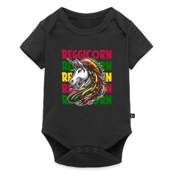 Reggae Unicorn Reggicorn - Baby Premium short-sleeve bodysuit - black - Front