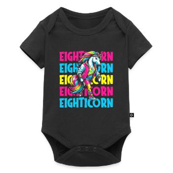 80s Eighties Unicorn Eighticorn - Baby Premium short-sleeve bodysuit - black - Front