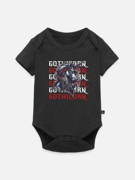 Gothic Einhorn Gothicorn - Baby Premium Kurzarmbody - Schwarz