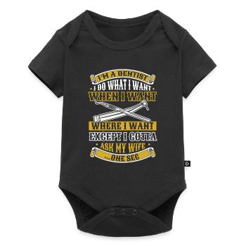 Zahnarzt Dentist - Baby Premium Kurzarmbody - Schwarz - Vorne