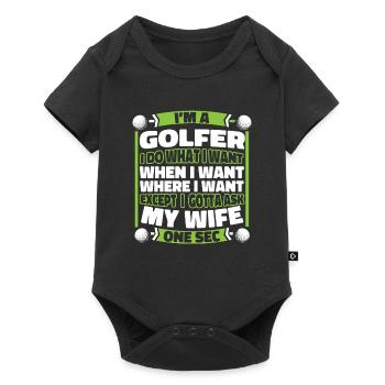Golf Golfer Golfen - Baby Premium Kurzarmbody - Schwarz - Vorne