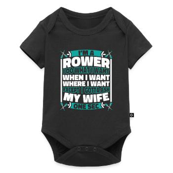 Rowing Rower - Baby Premium short-sleeve bodysuit - black - Front