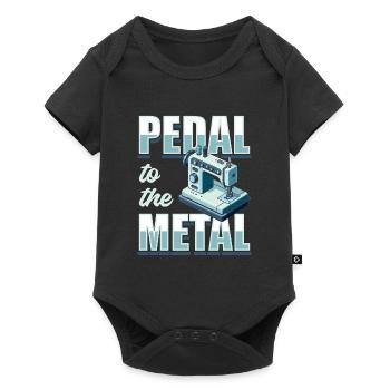 Pédale de machine à coudre à la couture en métal - Body à manches courtes Premium Bébé - noir - Devant