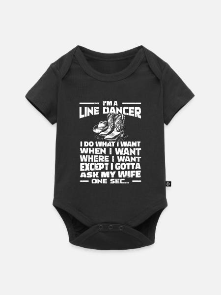 Line Dance Witzig - Baby Premium Kurzarmbody - Schwarz