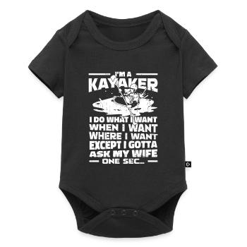 Kayakiste Drôle - Body à manches courtes Premium Bébé - noir - Devant
